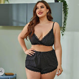 Relaxed Home With Bra Set Sexy Lingerie-Black-1