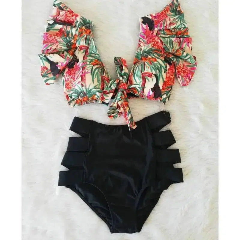 Ruffled Bikini Split Swimsuit European And American Sexy-9