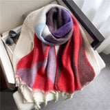 LOVEMI  Scarf WT693 / 220x42CM Lovemi -  Thickened Warm Geometric Triangle Color Matching Scarf In Winter