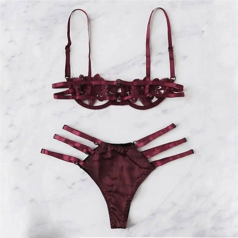 Separate sexy temptation sexy lingerie fun suit-Redwine-1