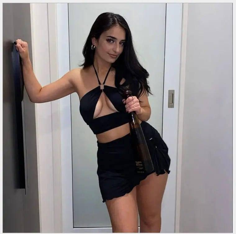 Sexy Crop Top Mini Skirts Two Piece Sets Women Halter Top-Black-4