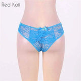 Sexy Lingerie Cut Out Underpants Briefs Lace See Through-Blue-6