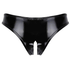 Sexy Lingerie Mini Panties Sexy Women's T-pants Patent-Black-2