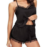 Sexy Lingerie Summer Home Pajamas-Black-5