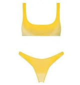 Sexy low waist Bikini Bathing Suit-Yellow-5
