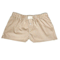 Shorts Cute Plaid Pj Short Pants Flannel Lounge Sleep Shorts-Yellow-4