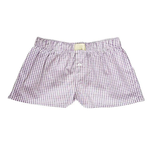 Shorts Cute Plaid Pj Short Pants Flannel Lounge Sleep Shorts-PURPLE-7