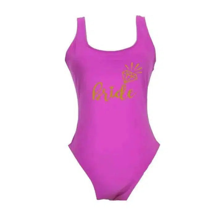 Shou One-piece Swimsuit, Simple And Sexy Backless-Purple-6