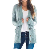 Single breasted long sleeve wool jacket-LightGreen-5