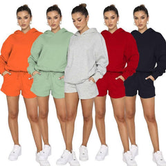 Solid Color Pullover Hooded Long Sleeves Sweater For Women-2