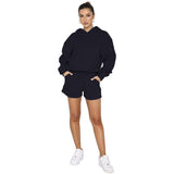 Solid Color Pullover Hooded Long Sleeves Sweater For Women-3