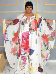 SOMO Plus Size Two Piece Set Women Dress and Shawl Matching-1