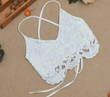 Spaghetti Bandage Ladies Camisole Black White Lace-2