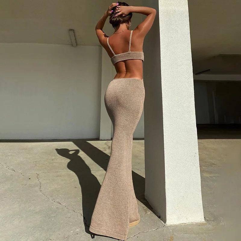 Spaghetti Strap Backless Maxi Dress - Sexy Summer Party Wear-8