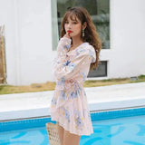 Split chiffon blouse swimsuit-1