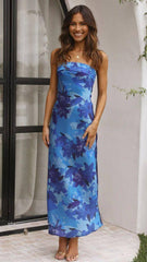 Spring And Summer New European And American Elegant-Blue Printing-4