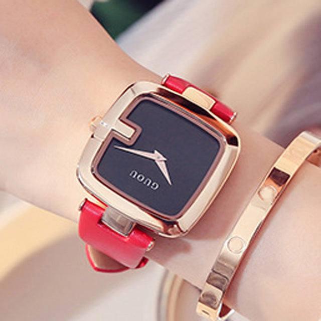 Square bracelet watch-Red-7