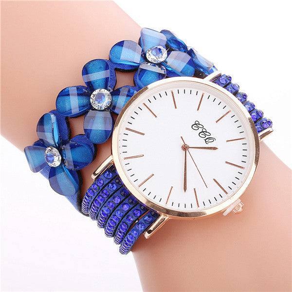 Stainless steel shell quartz watches Women luxury brand-Royal blue-7