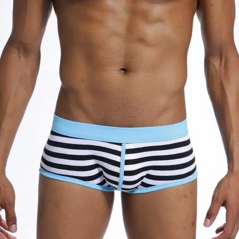 Striped men's boxer-Lightblue-5