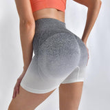 Striped Yoga Shorts High Waist Hip-lifting Tight Pants For-Grey White-10