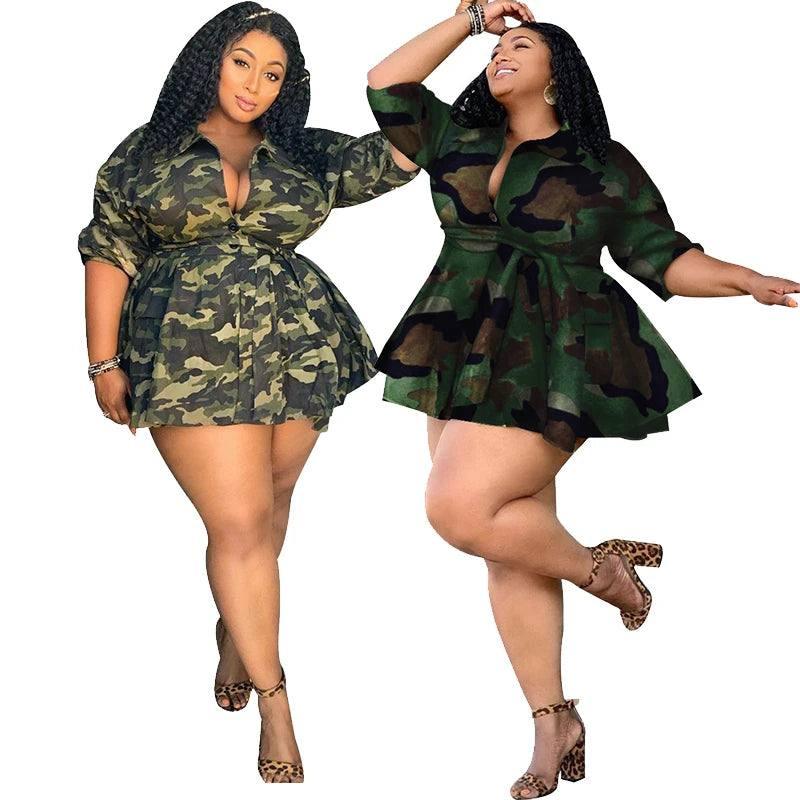 Stylish Camo Dress Outfits for Curvy Figures-2