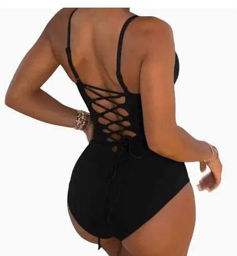 Summer Bikini Backless String Large Size Sexy Solid Color-3