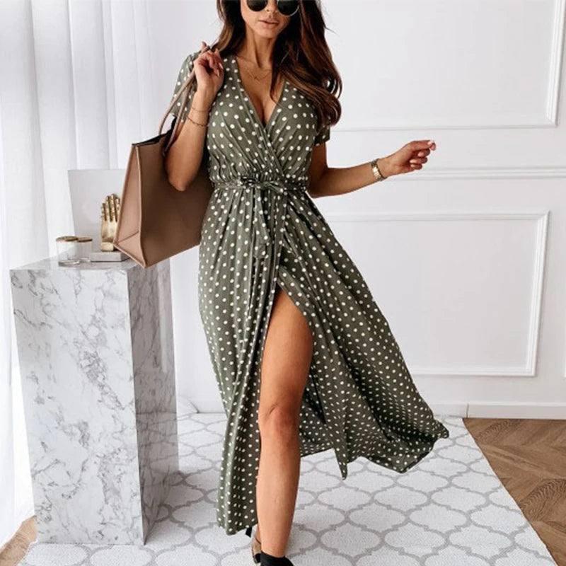 Summer Polka Dot Casual Dresses-3