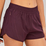 Summer Sports Shorts With Zipper Pockets Breathable Loose-Purple Red-11