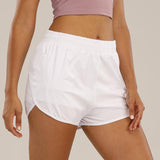 Summer Sports Shorts With Zipper Pockets Breathable Loose-White-4