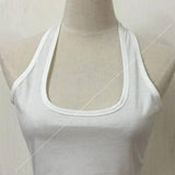 Summer Woman Halter Tops Crop Top White Vest Small-White-5