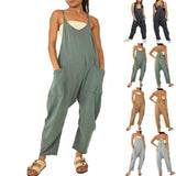 Summer Women's Loose Sleeveless Jumpsuits Spaghetti Strap-1