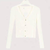 sweater cardigan women Slim sweaters-Beige-7