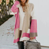 LOVEMI Sweaters Pink / XL Lovemi -  Splicing multi - color cardigan knitwear