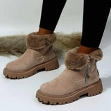 Thick Plush Snow Boots Women Faux Suede Non-slip Winter-5