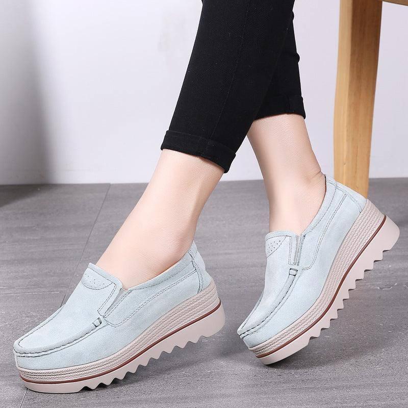 Thick-soled Flat Shoes Anti-slip Suede Height Increasing-10