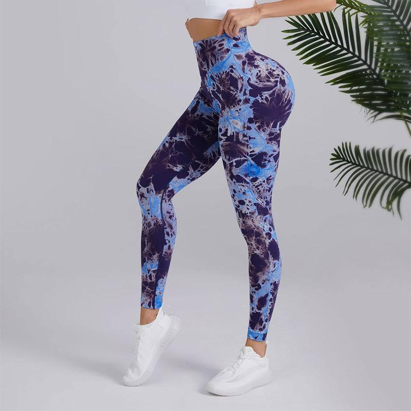 Tie-dye Printed Yoga Pants Fashion Seamless High-waisted-4