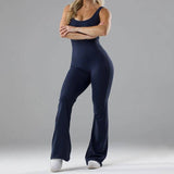 Tight Yoga Bodysuit Casual Hollow Seamless Sport clothing LOVEMI  XS Blue 