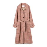 LOVEMI trench coat Red / L Lovemi -  Plaid woolen coat female long section Korean version winter