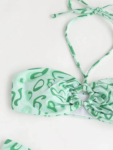 Trendy Green Paisley Bikini Set for Stylish Beach Outfits-6