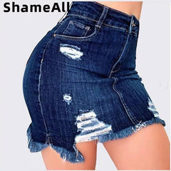 Trendy Ripped Denim Shorts for Women | Shop Now-1
