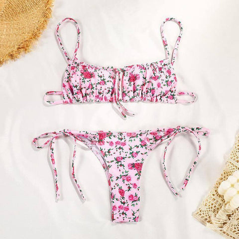 Tropical Getaway Essentials: Chic Floral Bikini Trends-Pink-6
