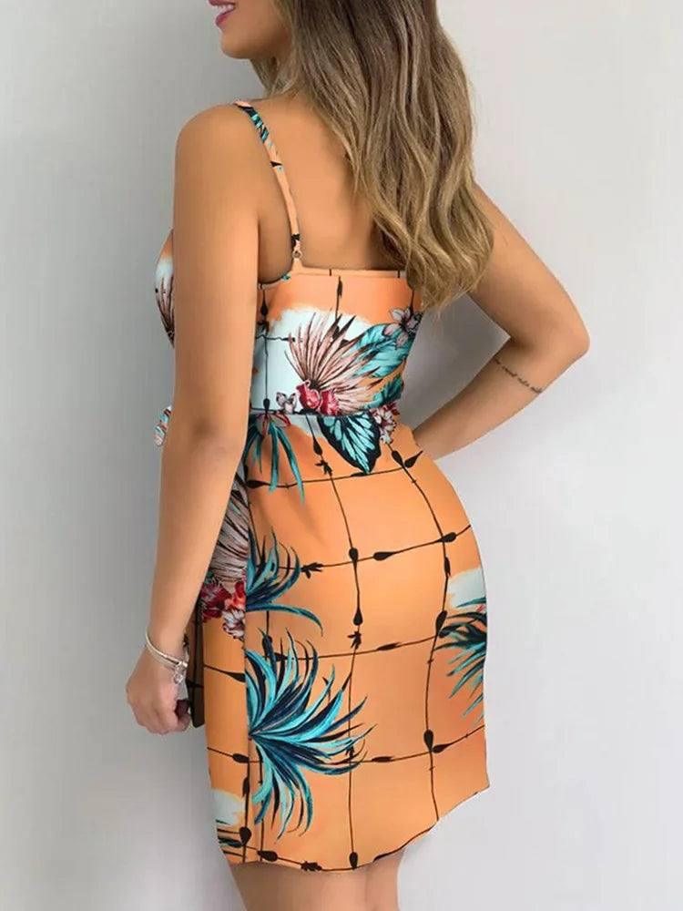 Tropical Print Wrap Dress | Summer Fashion Finds-6