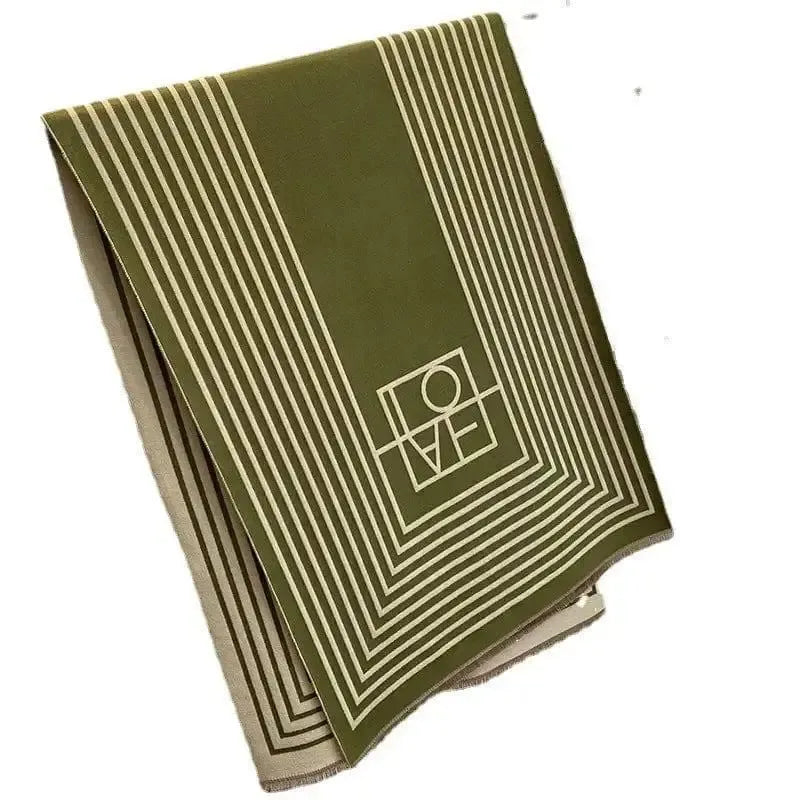 Two-color Cashmere Thickened Scarf Air Conditioner Shawl-5