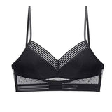 U-shaped backless lace lingerie-Black-2