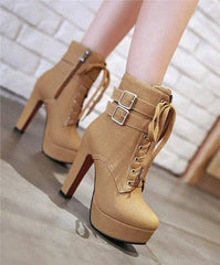 Ultra-heeled chunky heel women boots-3