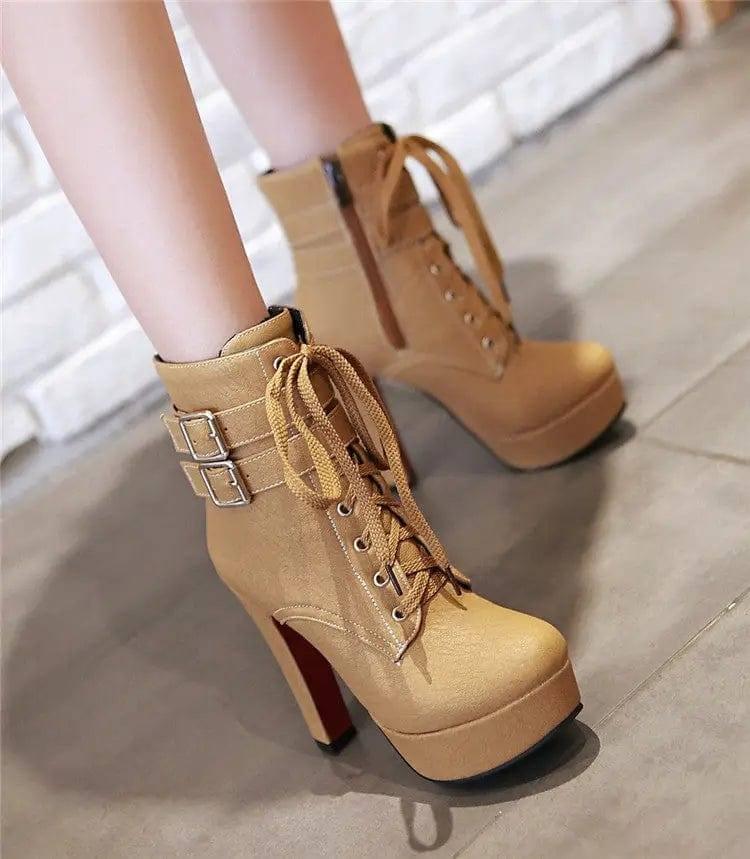 Ultra-heeled chunky heel women boots-6