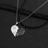 Unique Couple Split Heart Pendant Necklace Set-N1-1