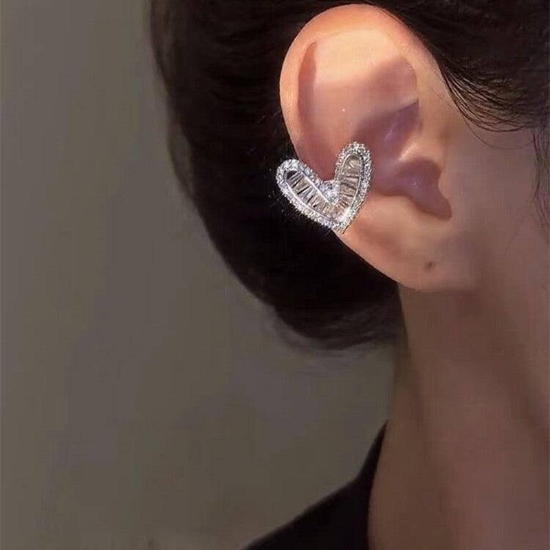 Unique Heart-Shaped Ear Cuff Jewelry Trends-Love Ear Clip Pairs-1