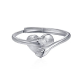 Unique Heart-Shaped Gold Ring | Elegant Jewelry-Silver-5
