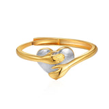 Unique Heart-Shaped Gold Ring | Elegant Jewelry-Gold-6